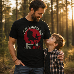 Happy Father's Day Funny Dad Papasaurus T-Shirt