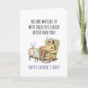 Happy Father's Day Funny Napping Dad in Chair  Card