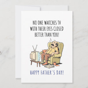 Happy Father's Day Funny Napping Dad in Chair  Holiday Card