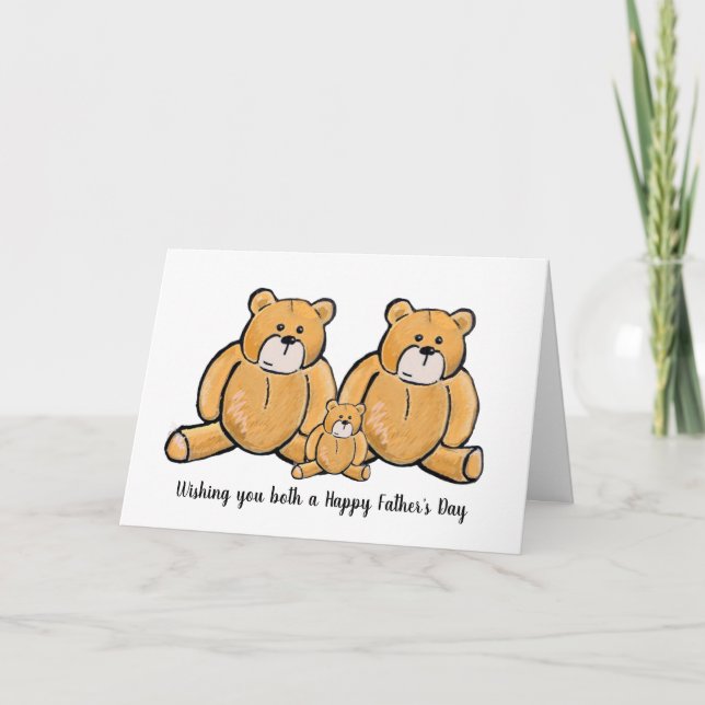 Happy Father's Day gay dad cute bear Card (Front)