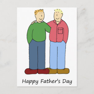 Happy Father's Day Gay Male Couple Postcard