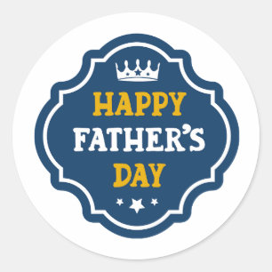 Happy fathers day gift classic round sticker