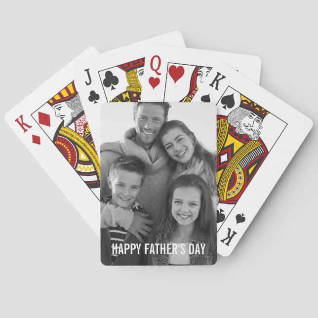 Happy Father's Day Gift Custom Photo Playing Cards (Back)