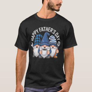 Happy Fathers Day Gnomes Mechanic BBQ Coffee Dad T-Shirt