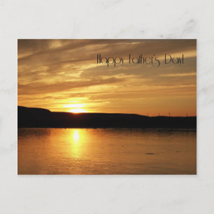Happy Father's Day Golden Sunset Postcard