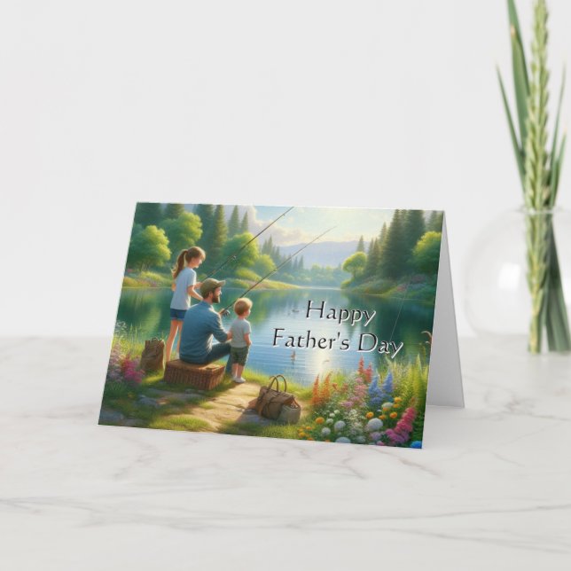 Happy Father's Day Gone Fishing  Card (Front)