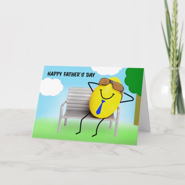 Happy Father's Day Good Egg Relaxing Humor  Holiday Card (Front)