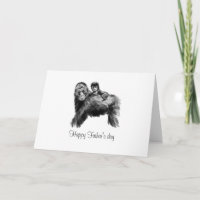 Happy Father's day gorilla with baby