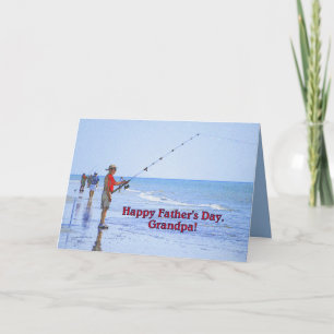 Happy Father's Day, Grandpa, Beach Fishing Card