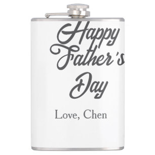 Happy father's day gray name love best Daddy ever Hip Flask
