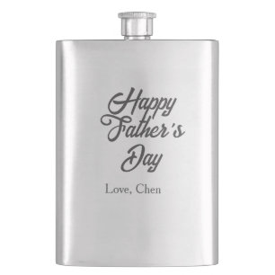Happy father's day gray name love best Daddy ever Hip Flask