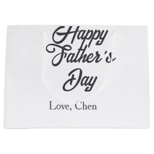Happy father's day gray name love best Daddy ever Large Gift Bag