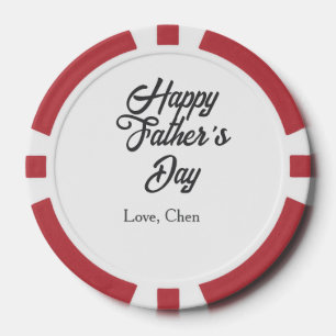 Happy father's day gray name love best Daddy ever Poker Chips
