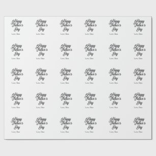 Happy father's day gray name love best Daddy ever Wrapping Paper