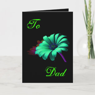 Happy Father's Day Green Blue Daisy III Card
