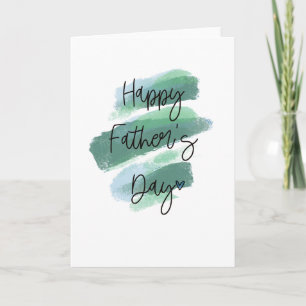 Happy Father's Day Green Watercolour Card