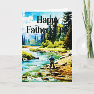 Happy Father's Day Greeting Card - Fly Fishing