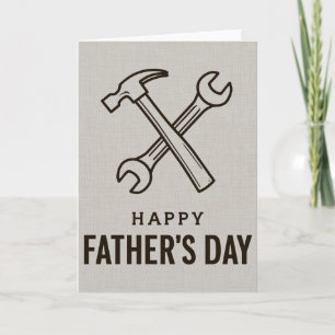 Happy Father's Day Greeting with Hammer and Wrench Card