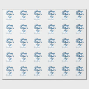 Happy father's day grey name love best Daddy ever Wrapping Paper