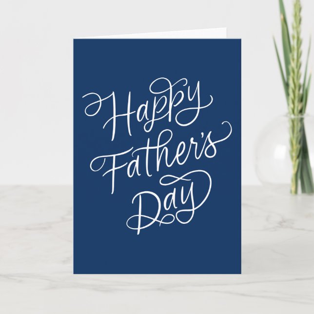Happy Father's Day Handlettering Custom Colour Card (Front)