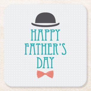Happy Father's Day Hat & Bow Tie Coaster