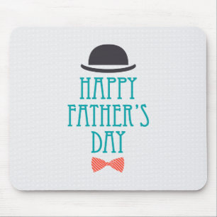 Happy Father's Day Hat & Bow Tie   Mouse Pad