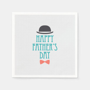 Happy Father's Day Hat & Bow Tie   Napkin