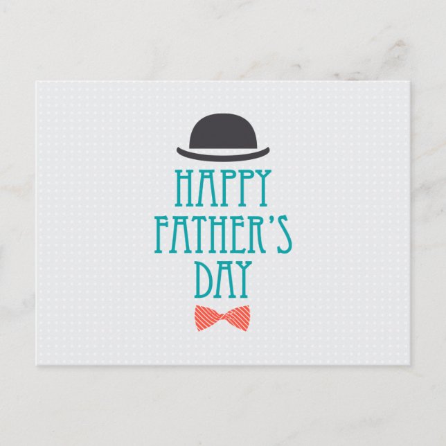 Happy Father's Day Hat & Bow Tie | Postcard (Front)