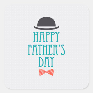 Happy Father's Day Hat & Bow Tie   Sticker