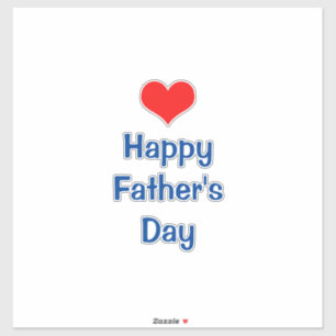 Happy Fathers Day Heart Red Blue Custom Colourful
