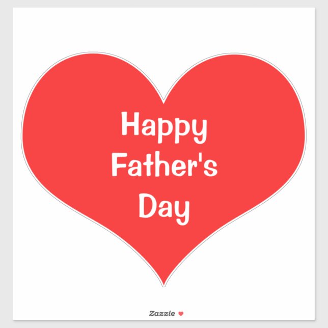 Happy Fathers Day Heart Red White Custom Colourful (Sheet)