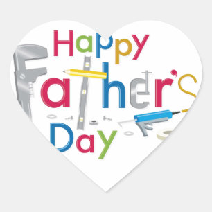 happy father's day heart sticker