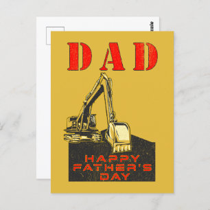 Happy Father's Day Heavy Equipment Builder Dad Postcard