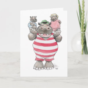 Happy Father's Day Hippos Card