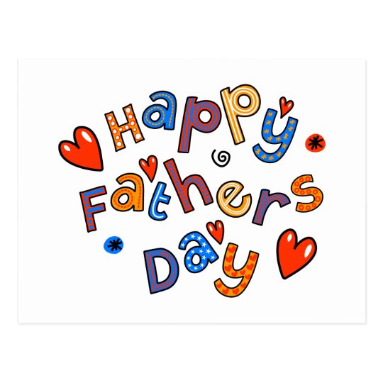 Happy Fathers Day Holiday Text Postcard