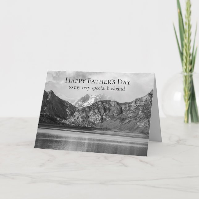 Happy Father's Day Husband Mountain Lake Photo Card (Front)