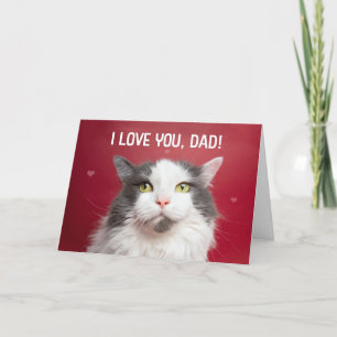 Happy Father's Day I Love You Cute Cat Humour  Holiday Card