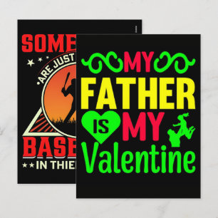 Happy fathers day is my valentine family lover holiday postcard