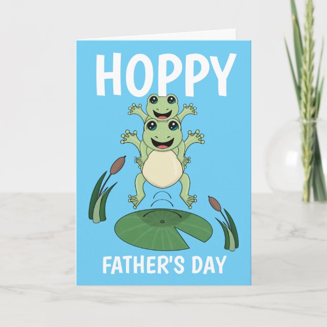 Happy Father's Day Jumping Frogs Card (Front)