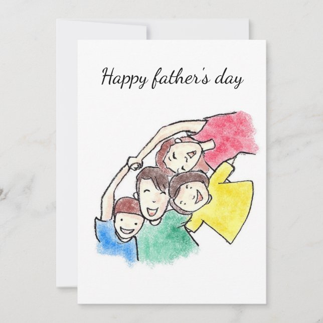 Happy father's day l Kids artwork l Cute Holiday Card (Front)