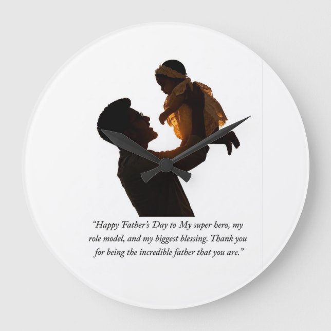 Happy Father's Day Large Clock (Front)