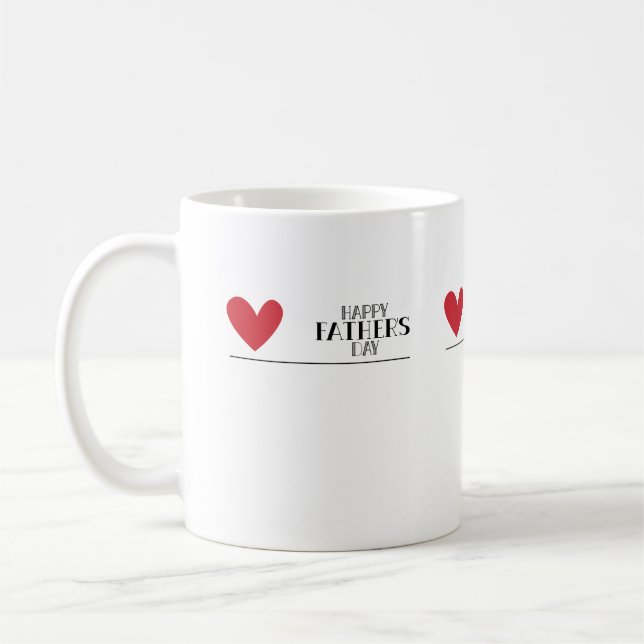 Happy Father's Day Love Heart Art Print Coffee Mug (Left)
