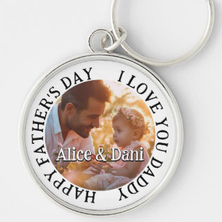 Happy Father's Day Love You Daddy Photo Key Ring