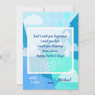 Happy Father's Day! Modern blue colour Holiday Card