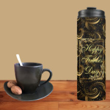 Happy Fathers Day Modern Calligraphy Leafy Swirls 