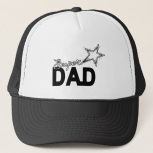 Happy Father's Day Modern Design "SUPER DAD" star Trucker Hat