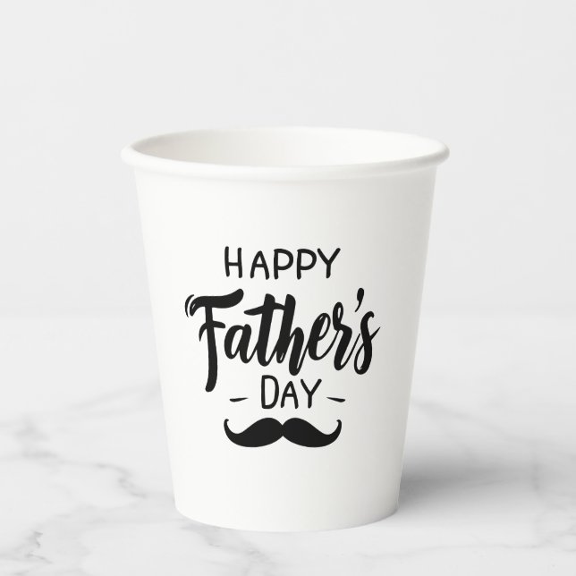 Happy Father's Day - Moustache Celebration Art Paper Cups (Front)