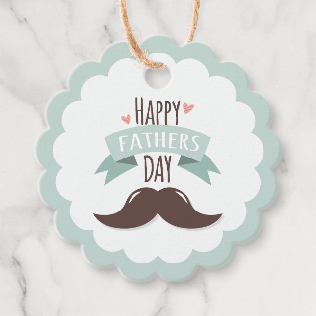 Happy father's day - moustache favour tags (Front)
