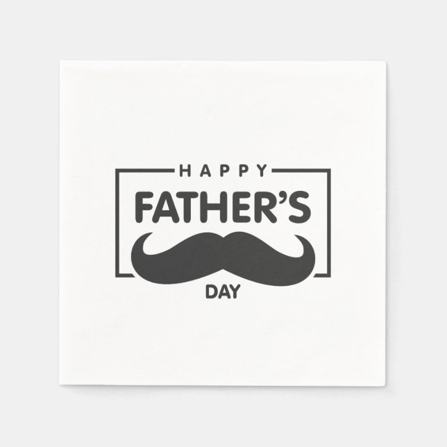 Happy Father's Day Moustache | Napkin (Front)