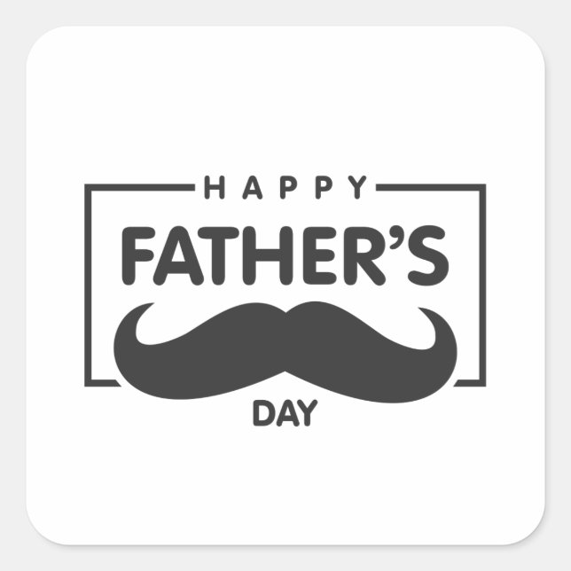 Happy Father's Day Moustache | Sticker (Front)